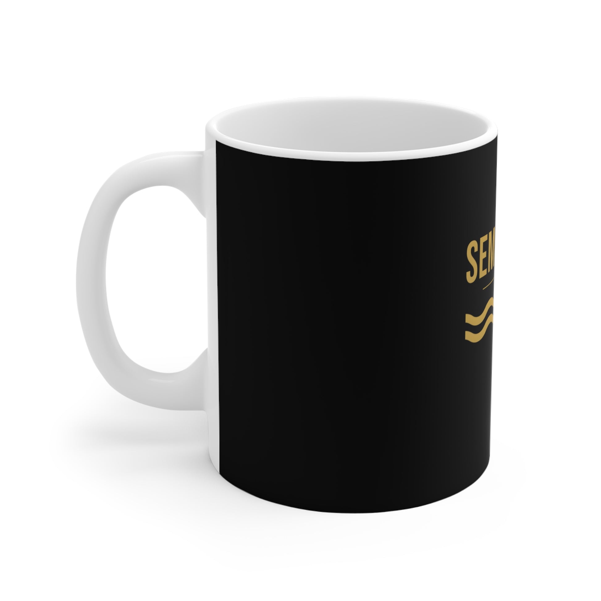 Venetian Pride Mug with Semo Veneti dialect design, black ceramic
