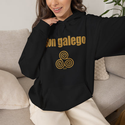 Felpa con cappuccio dell'orgoglio galiziano | Son Galego Vestibilità calda