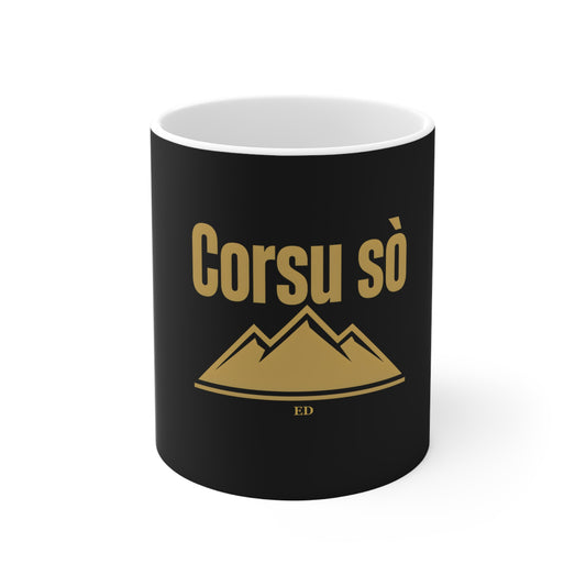 Taza de cerámica corsa — taza de café de montaña del orgullo corso