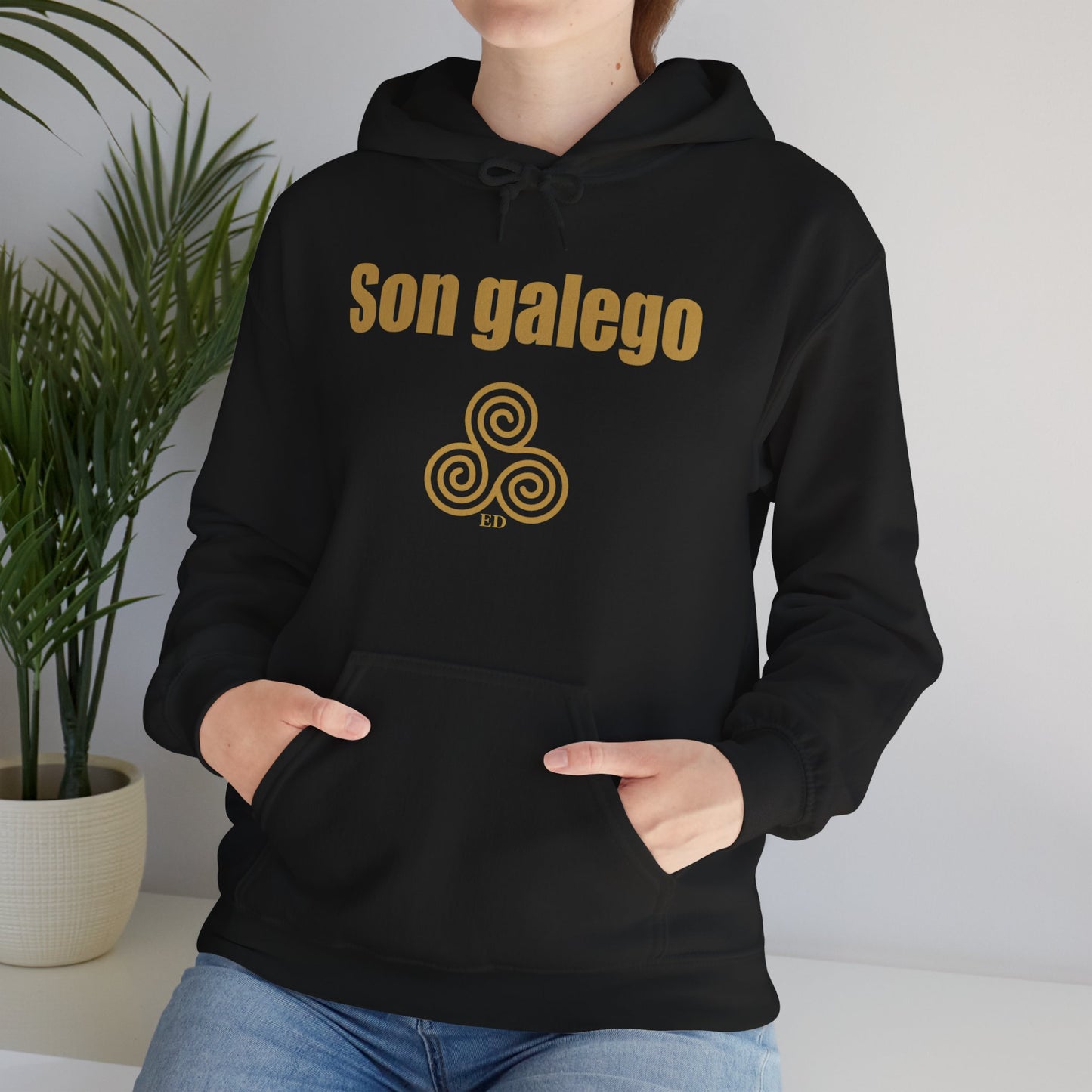 Felpa con cappuccio dell'orgoglio galiziano | Son Galego Vestibilità calda
