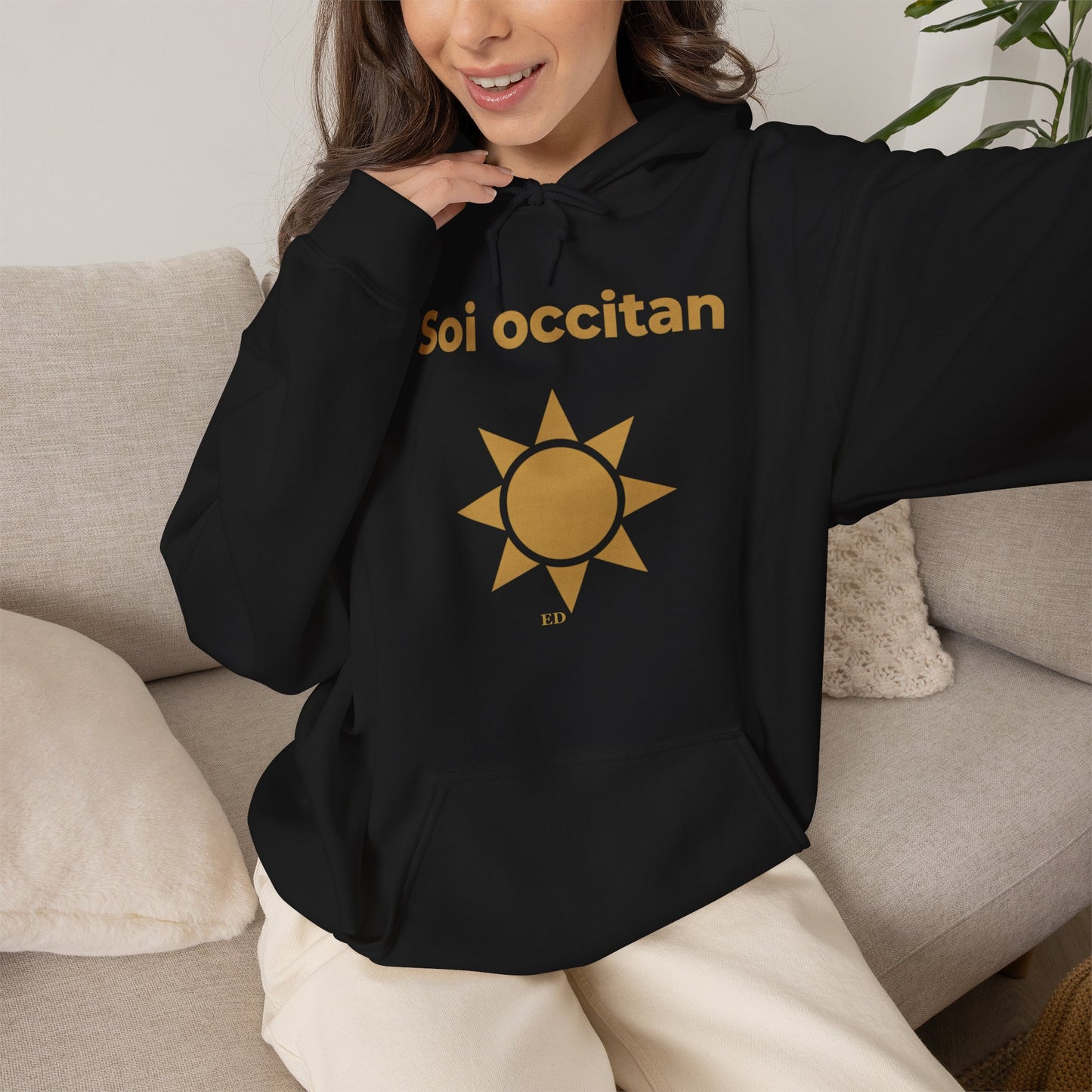 Hoodie mit okzitanischem Stolz | Soi Occitan, warm geschnitten