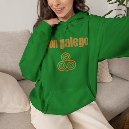 Felpa con cappuccio dell'orgoglio galiziano | Son Galego Vestibilità calda