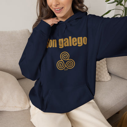 Felpa con cappuccio dell'orgoglio galiziano | Son Galego Vestibilità calda