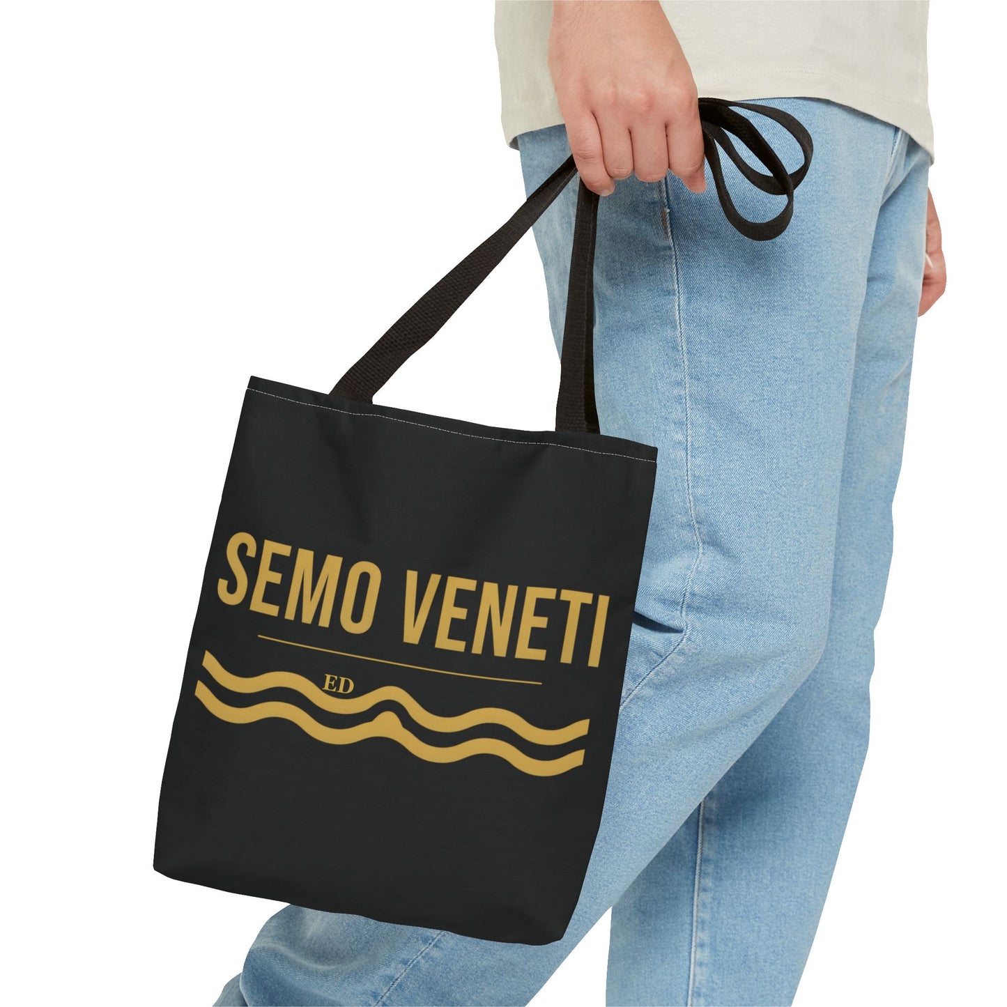 Venetian Pride Tote Bag with Semo Veneti dialect design, beige canvas